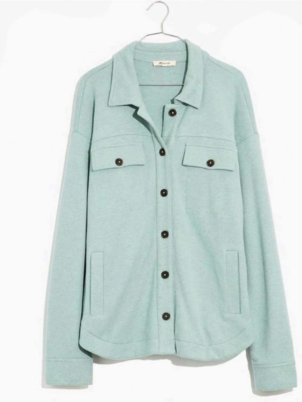 Madewell Brushed Knit Shirt-Jacket Utility Jacket Green XL great condition